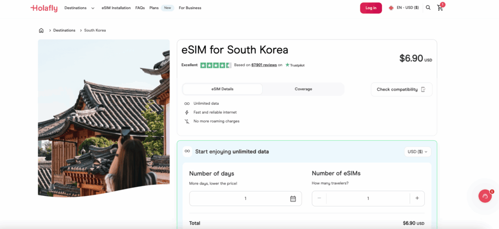 【韓國eSIM推薦】韓國eSIM那家好?一次比較4家韓國eSIM給你看! 10 Holafly korea esim